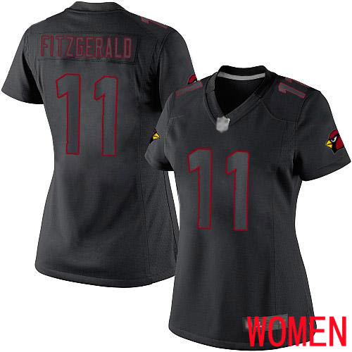 Arizona Cardinals Limited Black Women Larry Fitzgerald Jersey NFL Football #11 Impact